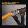Flextron Gas Line Hose 5/8'' O.D.x72'' Len 1/2"x 3/4" MIP Fittings Yellow Coated Stainless Steel Flexible FTGC-YC12-72K